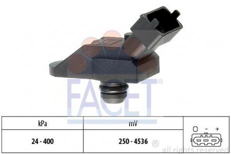 Датчик тиску наддуву (3 конт.) BMW 3(E46)/5(E39,E60)/X5(E53) 2.5D/3.0D 98-10 FACET 10.3115