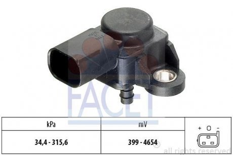 Датчик абсолютного тиску (Manifold Air Pressure Sensor, MAP sensor) FACET 10.3165 (фото 1)