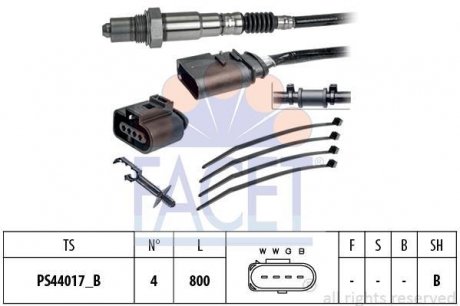 Датчик кислорода (лямбда-зонд) Audi Skoda Fabia/Octavia/ VW Bora/Golf 1.0-3.2 96-08 (10.8253) FACET 108253