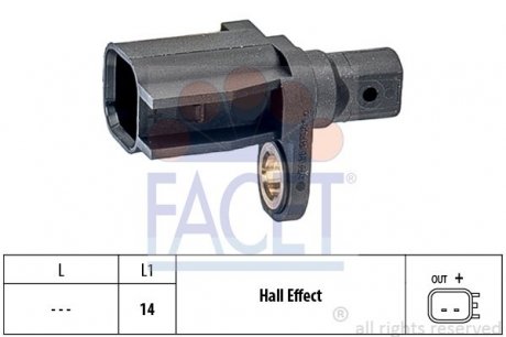 Датчик ABS: Ford Focus 2,Volvo C30 2006-,Volvo s40 2006, rear Mazda3 2003-,Mazda5-2010 FACET 21.0018