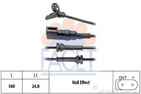 Датчик ABS Ford FOCUS 1.4-2.0 98-04 передній Л/Пр FACET 21.0023