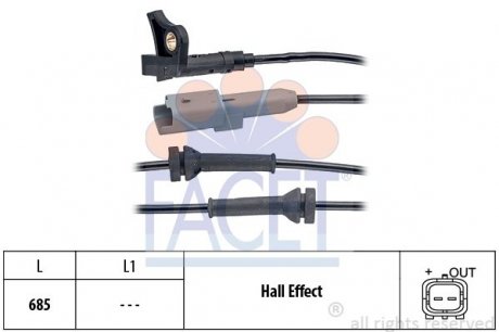 Датчик швидкості(ABS) FACET 21.0035 (фото 1)