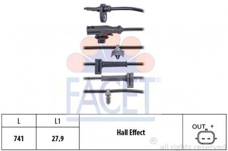 Датчик ABS передній Ford Courier 14-> (21.0124) FACET 210124