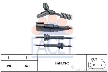 Датчик ABS передній Ford Fusion 02-13 (790 мм) FACET 21.0151