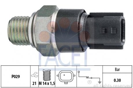 Датчик тиску оливи (0,2bar/1 конт./чорний) SANDERO/LOGAN/DUSTER/KANGOO 1.4/1.6і 04- FACET 7.0181