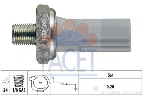 Датчик давления масла (0,2bar/1 конт./серий) Lancer 08-/ASX/Outlander 06-/Smart 07- FACET 7.0187 (фото 1)