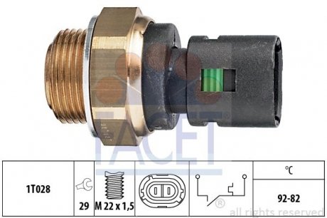 Датчик вмикання вентилятора (t 92°C) MASTER/TRAFIC/MEGANE 1.4-2.8 89-03 FACET 7.5128