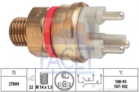 Датчик включения вентилятора Mercedes Benz W124/201 M102/OM601 82-> (7.5637) FACET 75637