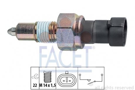 Перемикач заднього ходу автомобіля FACET 7.6067