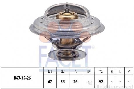 Термостат BMW 3(E36)/5(E39) 1.6-2.8 i 89-00 (92C) з прокладкою FACET 7.8302S