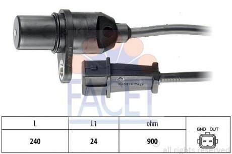 Датчик колінвала Hyundai Accent/Elantra/Getz /Kia Cerato/Rio 1.3-1.6 00- FACET 9.0279