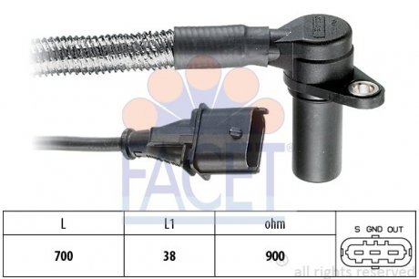 Датчик положення колінчастого вала FACET 9.0284 (фото 1)