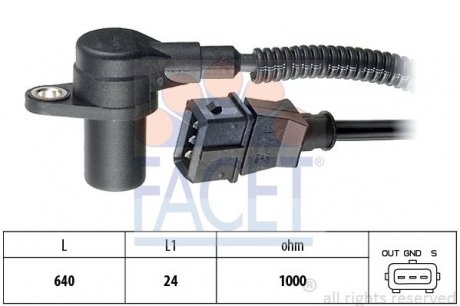 Датчик положення колінчастого вала FACET 9.0301