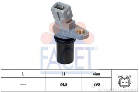 Датчик оборотов коленвала Smart 451/452 0.7-1.0 i/Turbo/CDi (03-) (9.0641) FACET 90641