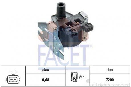 Катушка зажигания Saab 9-3 cabriolet 2.0 i (98-03) FACET 9.6092 (фото 1)