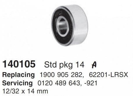 Підшипник (12x32x14) FAG 62201.2RSR.C3