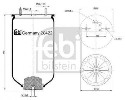 Пневморесора підвіски FEBI FEBI BILSTEIN 20422