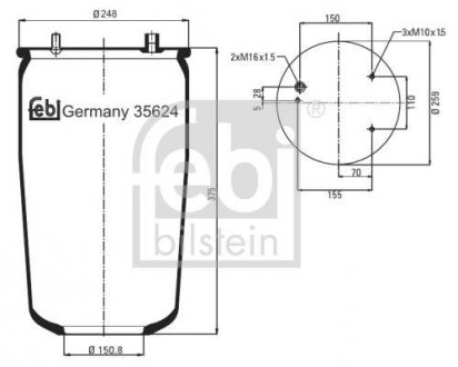 Пневморесора підвіски FEBI FEBI BILSTEIN 35624