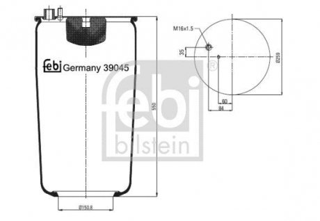 Пневморесора підвіски FEBI FEBI BILSTEIN 39045