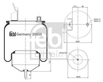 Пневмоподушка FEBI BILSTEIN 39855