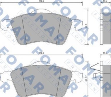 Колодки гальмівні дискові FOMAR FO 647781