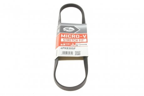 Поликлиновые ремни Micro-V StretchFit (Пр-во) Gates 4PK830SF