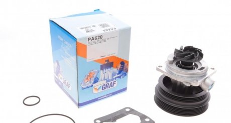 Помпа системи охолодження 1.6MPI 16V Fiat Doblo 00-09, Fiat Siena 97-16, Fiat Stilo 01-10, Fiat Bravo 95-01, Fiat Multipla 03-10, Fiat Palio 96-20, Lancia Lybra 99-05 GRAF PA620