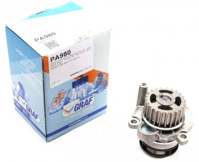 Помпа води Audi A3/A4/A6 2.0TFSI 04-13/Skoda Octavia 2.0RS 05-13/VW Golf 2.0R 07- (23z) (R/B) (8лоп) GRAF PA980