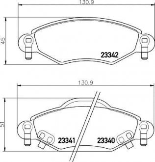 Гальмівні колодки перед. Yaris 1.0-1.5 99-05 HELLA 8DB355010-791