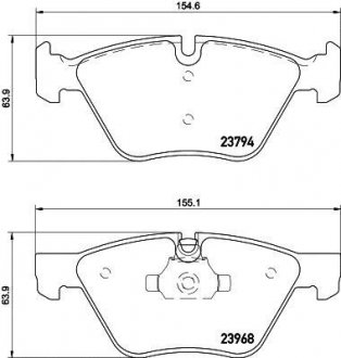 Колодки гальмівні передні BMW 3(E90)/1(E81) 04-13 (ATE) (154,8x63,6x20) HELLA 8DB355011-321