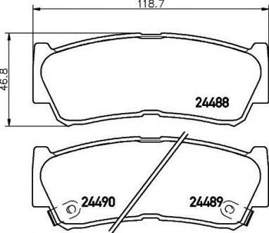 Гальмівні колодки зад. Hyundai Santa Fe 06-12 (mando) (118,6x47x15,6) HELLA 8DB355013-081