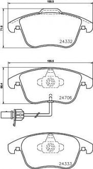 Колодки гальмівні дискові комплект; передн. HELLA 8DB355013861