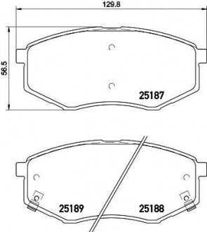 Гальмівні колодки перед. Hyundai ix20/ix35 10- /Kia Sportage (SL) 10- (Mando) HELLA 8DB355019-791