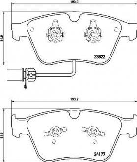 Колодки гальмівні дискові комплект; передн. HELLA 8DB355020441