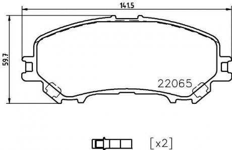 Гальмівні колодки перед. X-TRAIL 14- HELLA 8DB355021-861