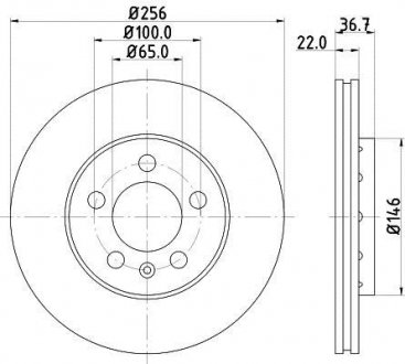 Диск гальмівний з покриттям PRO; передн. HELLA 8DD355105361