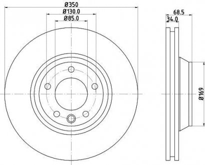 Гальмівний диск перед Audi Q7 Пр HELLA 8DD355109-761