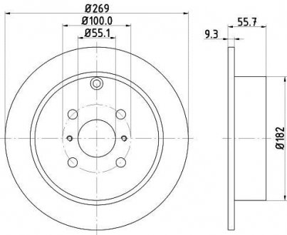 Диск гальмівний з покриттям PRO; задн. HELLA 8DD355110491