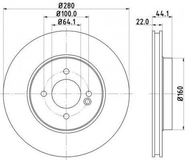 Диск гальмівний з покриттям PRO; передн. HELLA 8DD355113751