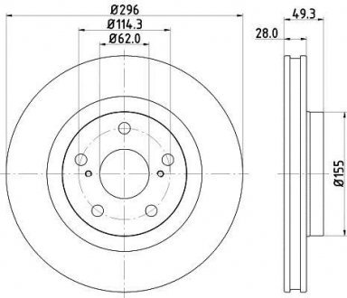 Гальмівний диск перед. Auris/Prius/Raw4 06- HELLA 8DD355118-561