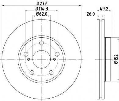 Диск гальмівний з покриттям PRO; передн. HELLA 8DD355119661