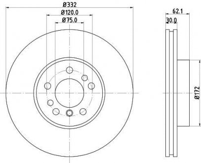 Диск гальмівний PRO High Carbon; передн. HELLA 8DD355127631