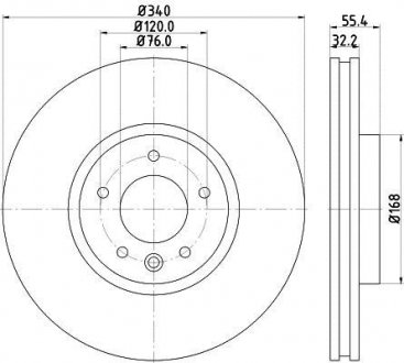 Диск гальмівний PRO High Carbon; передн. HELLA 8DD355129251