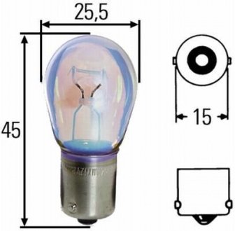 Лампа розжарювання STANDARD P21W 12V 21W BA 15s HELLA 8GA002073121 (фото 1)