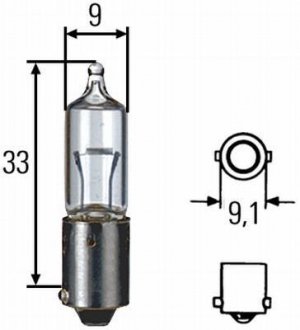 Лампа розжарювання, H10W 12V 10W BA9s HELLA 8GH002473-191 (фото 1)