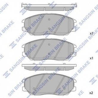 Колодка торм. диск. KIA OPIRUS,SSANG YONG RODIUS,HYUNDAI EQUUS передн. (SANGSIN) Hi-Q (SANGSIN) SP1161