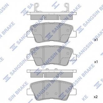 Колодка торм. диск. KIA SOUL 1.6I, 2.0I, 1.6D, SONATA 08- задн. (SANGSIN) Hi-Q (SANGSIN) SP1239