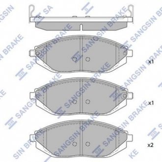 Комплект гальмівних колодок з 4 шт. дисків Hi-Q (SANGSIN) SP1392