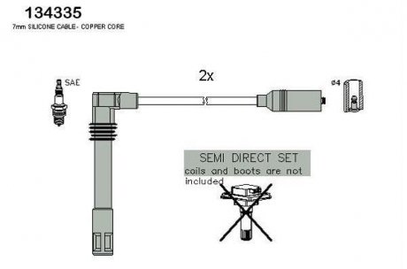 Проводи запалювання Audi A4/A6/VW Passat/Golf IV 94-05 (к-кт) (HÜCO) HITACHI 134335