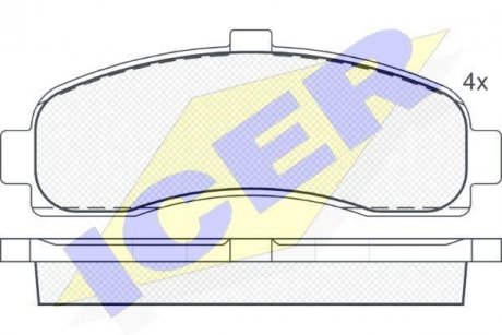 Колодки гальмівні (передні) Nissan Micra 92-03 ICER 180922